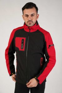 dort_cepli_garnili_softshell_su_gecirmez_mont_1 4 Cepli Garnili Su Geçirmez Softshell Mont - Toptan Mont Satış İstanbul